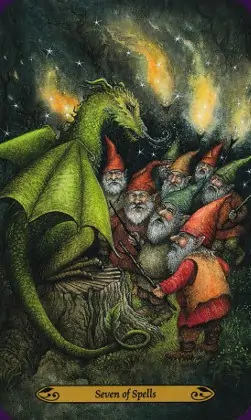 Tarot de la forêt enchantée: carte Seven of spells