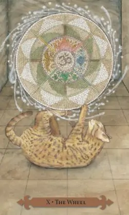 Tarot des chats mystiques: carte la roue de la fortune