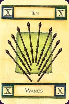 Art of Tarot carte 10 bâtons
