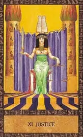 Tarot des anciens égyptiens - Carte la justice