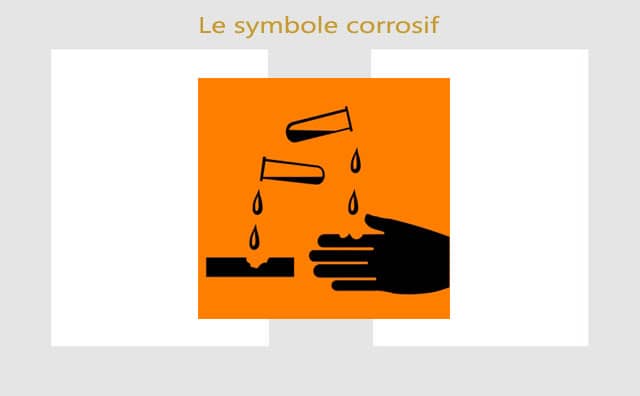 Symbole des dangers corrosifs : 
