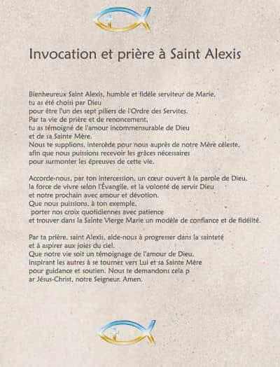 Prière à Saint Alexis Falconieri à imprimer