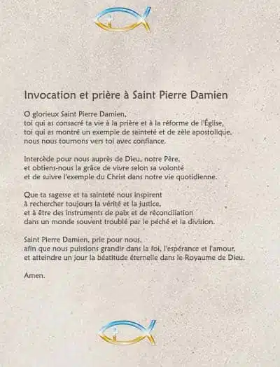 Prière à Saint Pierre Damien à imprimer