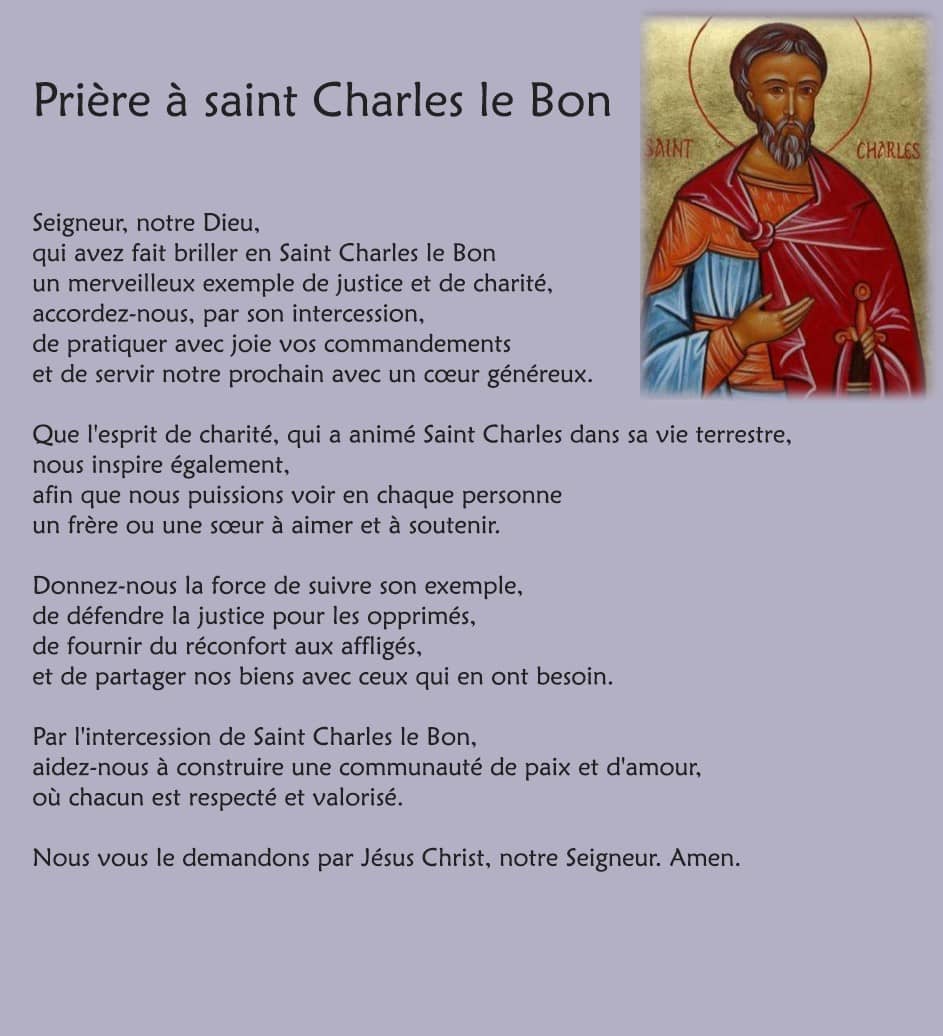 Prière à Saint Charles le Bon à imprimer